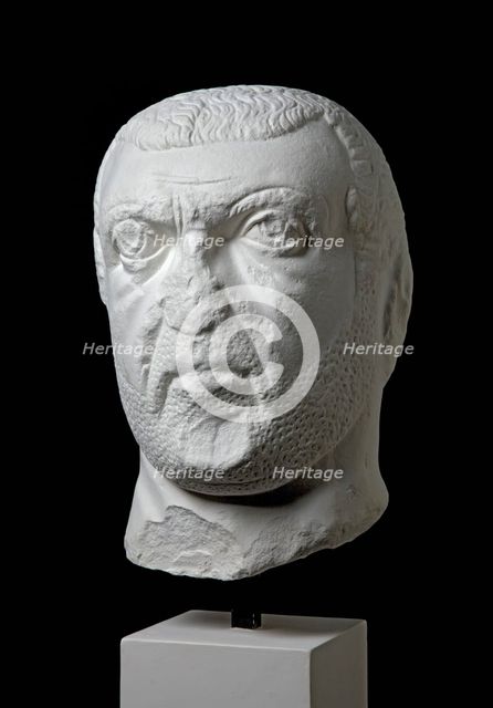 Portrait head of tetrarchic period, from Alba Fucens, 290-310. Artist: Unknown.