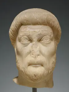 Portrait Head of a Man, mid-5th century A.D. Creator: Unknown