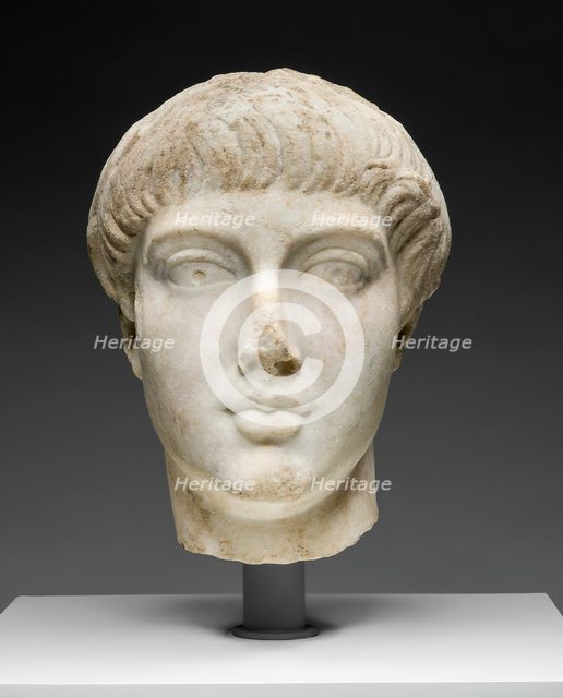 Portrait Head of a Youth, 14-68, reworked by the late 4th-early 5th century. Creator: Unknown.