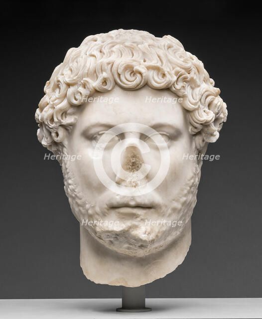 Portrait Head of Emperor Hadrian, 130-138. Creator: Unknown.
