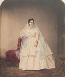 [Portrait in a White Dress], 1856-57, printed 1861-66. Creator: Pierre-Louis Pierson