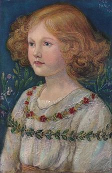 Portrait in enamel of Rosemary, Daughter of John c1909. Artist: Alexander Fisher