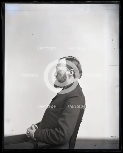 Portrait in Profile of Ferdinand Vandeveer Hayden (1829-1887), 1880s. Creator: United States National Museum Photographic Laboratory.