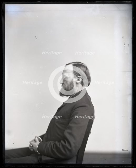 Portrait in Profile of Ferdinand Vandeveer Hayden (1829-1887), 1880s. Creator: United States National Museum Photographic Laboratory.