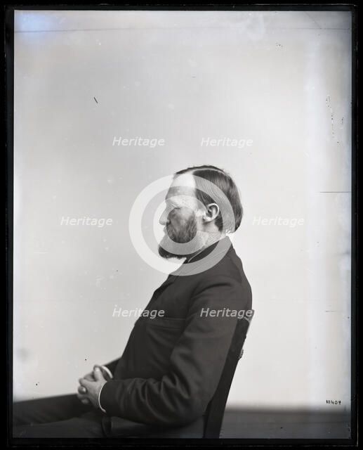 Portrait in Profile of Ferdinand Vandeveer Hayden (1829-1887), 1880s. Creator: United States National Museum Photographic Laboratory.