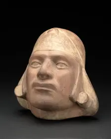 Portrait Jar of a Ruler with Traces of Face Paint, 100 B.C./A.D. 500. Creator: Unknown