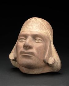 Portrait Jar of a Ruler with Traces of Face Paint, 100 B.C./A.D. 500. Creator: Unknown