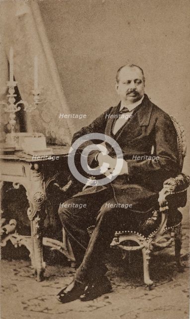 Portrait of Count Anatole Nikolaievich Demidov, 1st Prince of San Donato (1812-1870), c. 1870. Creator: Photo studio Furne fils & H. Tournier.