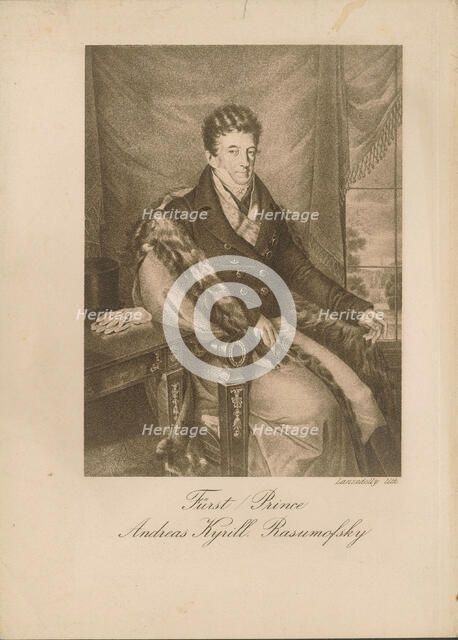 Portrait of Count Andrey Razumovsky (1752-1836) . Creator: Lanzedelly, Josef, the Elder (1772-1831).
