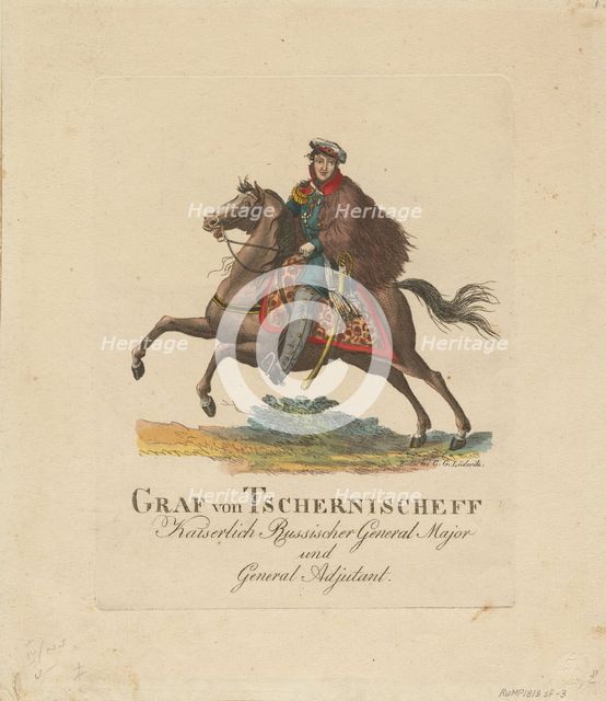 Portrait of Count Alexander Ivanovich Chernyshov (1786-1857), 1813. Artist: Anonymous  