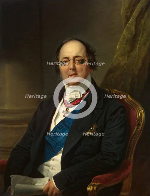 Portrait of Count Alexander Kushelev-Bezborodko, 1850. Creator: Franz Kruger.