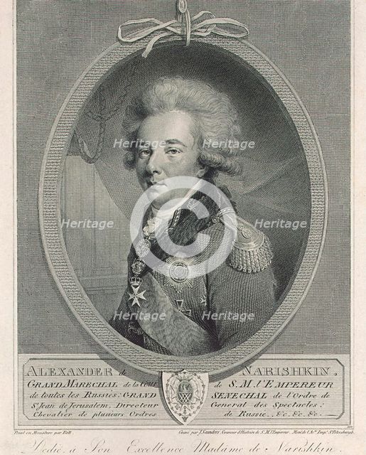 Portrait of Count Alexander Lvovich Naryshkin (1760-1826), 1801. Artist: Saunders, Joseph (active Early 19th cen.)