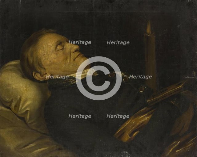 Portrait of Count Alexander Stroganov on His Death-Bed, 1811. Creator: Unknown.