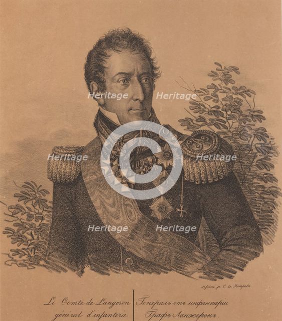 Portrait of Count Alexandre Andrault de Langeron (1763-1831), 1820. Creator: Hampeln, Carl, von (1794-after 1880).