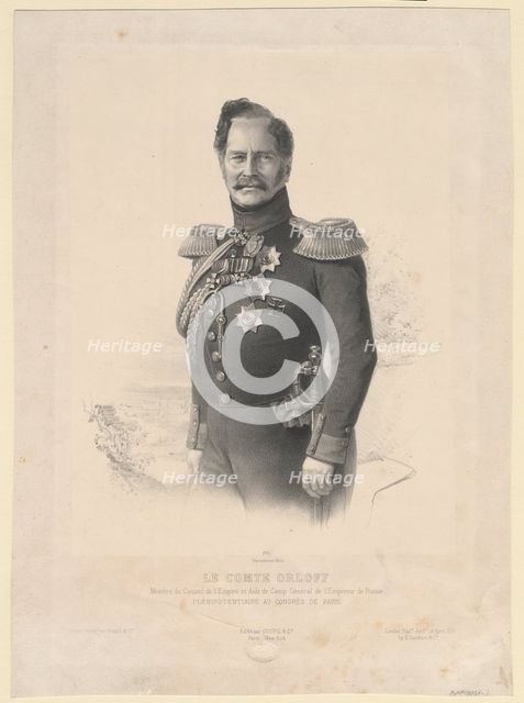 Portrait of Count Alexey Fyodorovich Orlov (1787-1862). Artist: Lemercier, Joseph (1803-1887)