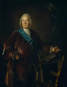 Portrait of Count Alexey Petrovich Bestuzhev-Ryumin (1693-1766), 1757. Artist: Tocqué, Louis (1696-1772)