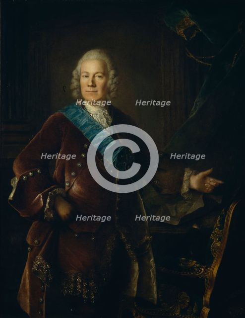 Portrait of Count Alexey Petrovich Bestuzhev-Ryumin (1693-1766), 1757. Artist: Tocqué, Louis (1696-1772)