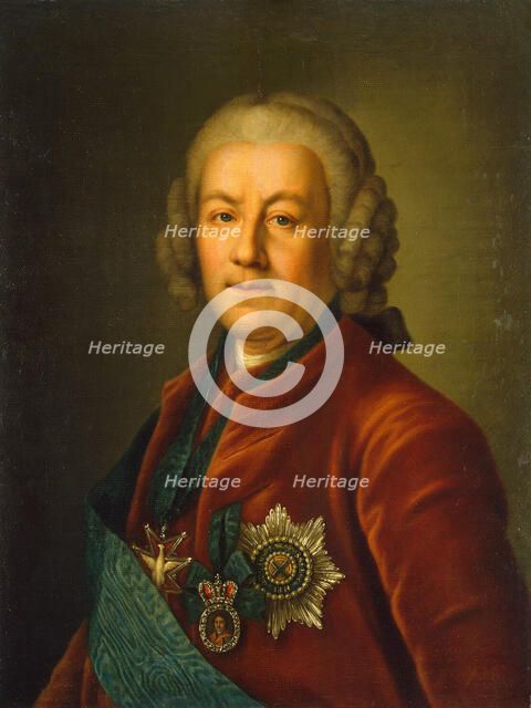 Portrait of Count Alexey Petrovich Bestuzhev-Ryumin (1693-1766), after 1757. Artist: Anonymous  