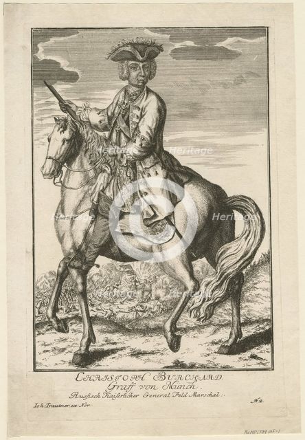 Portrait of Count Burkhard Christoph von Münnich (1683-1767), 1739. Artist: Trautner, August Johann, the Elder (active 18th century)