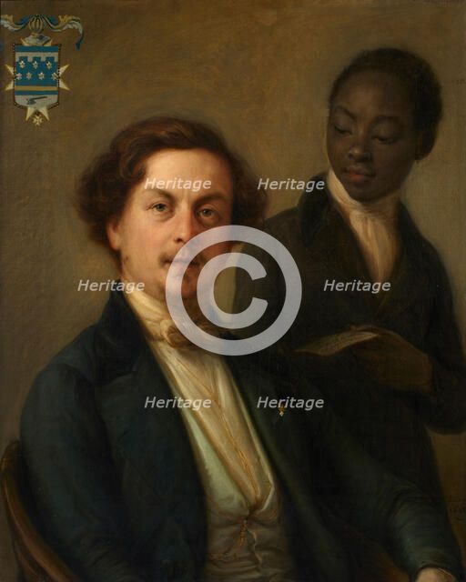 Portrait of Count Giuseppe Manara with his Ethiopian servant, 1842. Creator: Carnovali, Giovanni (1804-1873).