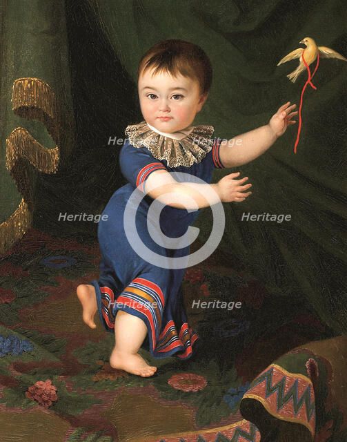 Portrait of Count Dmitri Nikolayevich Sheremetev (1803-1871) as child, 1805. Creator: Cherkasov, Mikhail Matveevich (active first Half of 19th cen.).