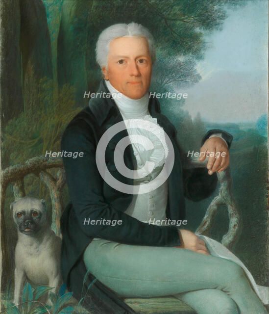 Portrait of Count Karl August von Hardenberg (1750-1822) in the park of his country estate..., c1810 Creator: Caffe, Daniel (1756-1815).