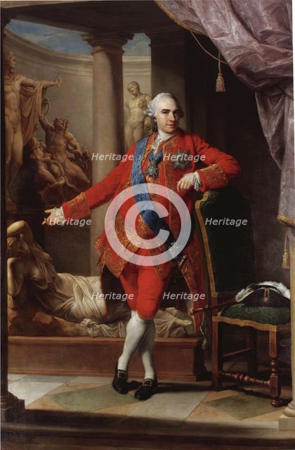 Portrait of Count Kirill Razumovsky (1728-1803), the last Hetman of Ukraine, 1766. Artist: Batoni, Pompeo Girolamo (1708-1787)