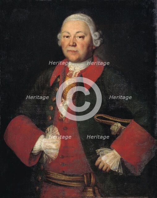 Portrait of Count Ivan Terentyevich Meshchersky, 1756. Artist: Kolokolnikov, Mina Lukich (1707-1775)