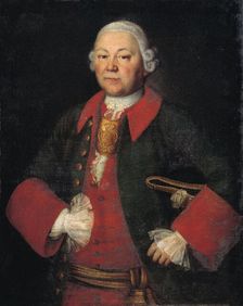 Portrait of Count Ivan Terentyevich Meshchersky, 1756. Artist: Kolokolnikov, Mina Lukich (1707-1775)