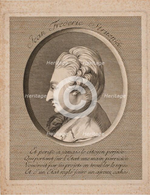 Portrait of Count Johann Friedrich Struensee (1737-1772), 1772. Creator: Preisler, Johan Martin (1715-1794).