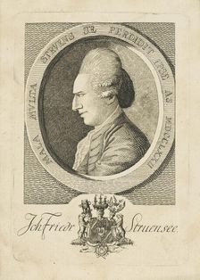 Portrait of Count Johann Friedrich Struensee (1737-1772), 1773. Creator: Anonymous