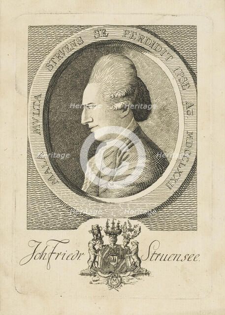 Portrait of Count Johann Friedrich Struensee (1737-1772), 1773. Creator: Anonymous.
