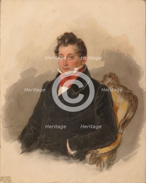 Portrait of Count Matvey Yuryevich Vilyegorsky (1794-1866), 1840s. Artist: Sokolov, Pyotr Fyodorovich (1791-1848)