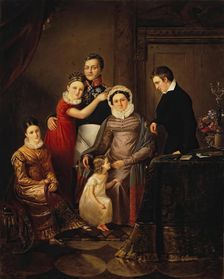 Portrait of Count Nikolai Repnin-Volkonsky with His Family, 1825. Creator: Unknown
