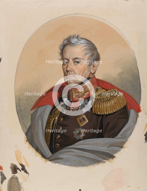Portrait of Count Pyotr Petrovich Konovnitsyn (1764-1822), Early 1820s. Creator: Hampeln, Carl, von (1794-after 1880).