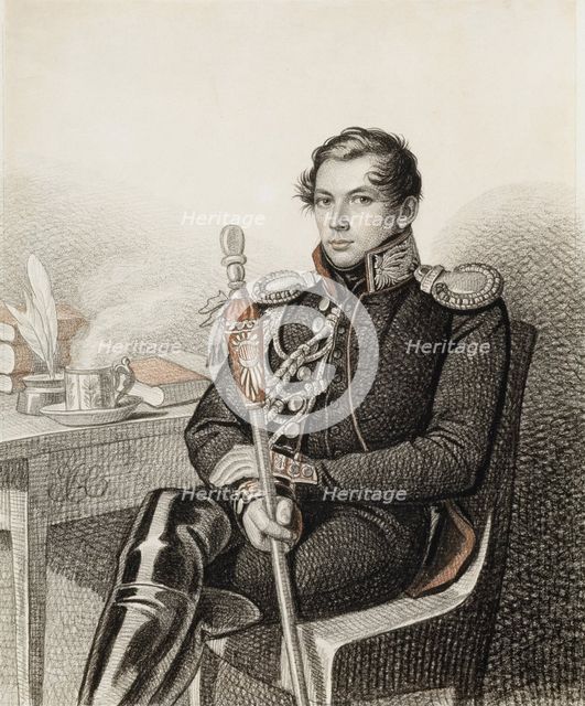 Portrait of Count Pyotr Petrovich Konovnitsyn (1803-1830), 1822-1823. Creator: Hampeln, Carl, von (1794-after 1880).