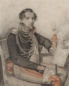 Portrait of Count Pyotr Petrovich Konovnitsyn (1803-1830), Early 1820s. Creator: Hampeln, Carl, von (1794-after 1880)