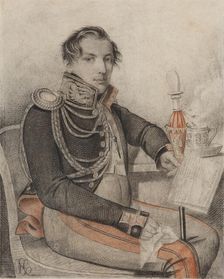 Portrait of Count Pyotr Petrovich Konovnitsyn (1803-1830), Early 1820s. Creator: Hampeln, Carl, von (1794-after 1880)