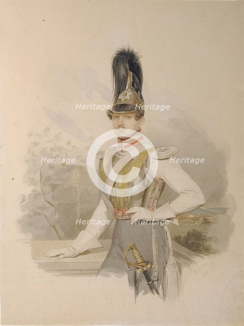 Portrait of Count Valentin Grigoryevich Stroganov (1801-1833), before 1832. Artist: Hau (Gau), Vladimir Ivanovich (1816-1895)