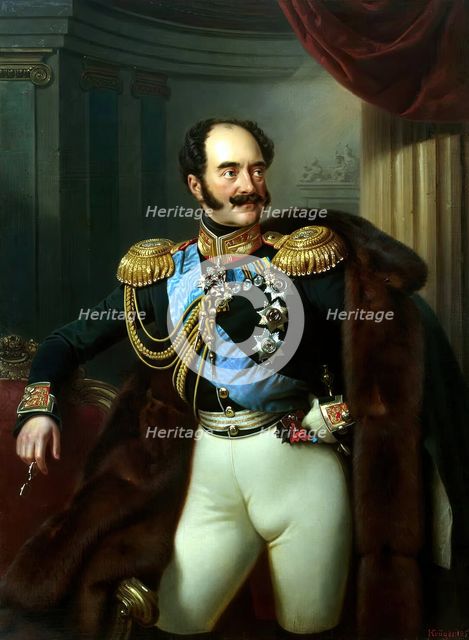 Portrait of Count Vladimir Adlerberg, 1851. Creator: Franz Kruger.