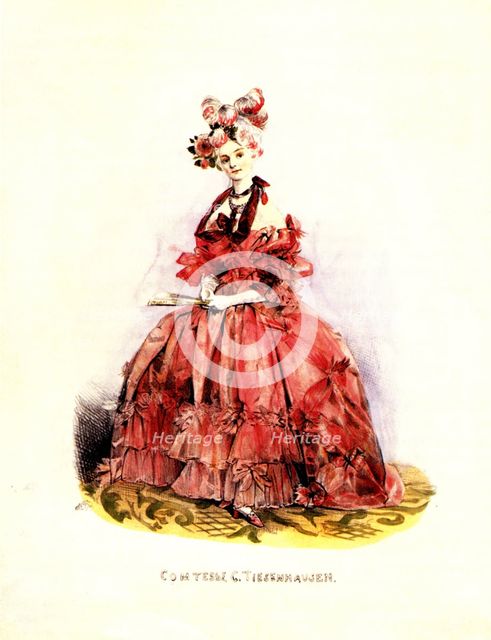 Portrait of Countess Catherine von Tiesenhausen (1803-1888), 1830s. Artist: Gagarin, Grigori Grigorievich (1810-1893)