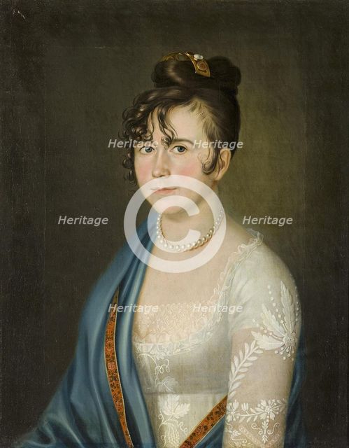 Portrait of Countess Anna Vladimirovna Bobrinskaya (1769-1846), 1800s. Artist: Anonymous  