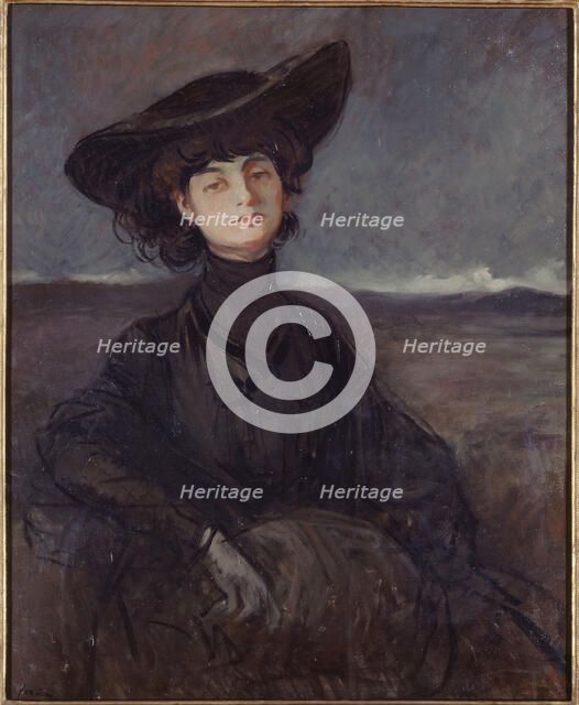 Portrait of Countess Anna de Noailles, born Brancovan (1876-1933), poet, c1905. Creator: Jean Louis Forain.