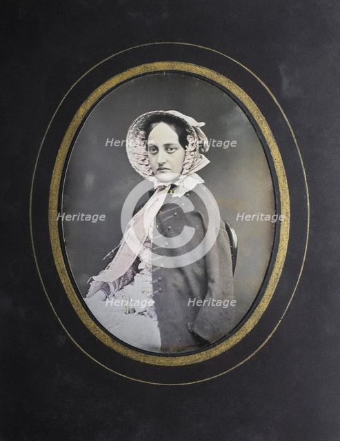 Portrait of Countess Anna Dmitrievna Stroganova, née Buturlina (1828-1906), 1840s. Artist: Weninger, Josef (1802-?)