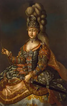 Portrait of Countess Anna Sheremetyeva in a 'Carousel' Costume, 1776. Creator: Unknown