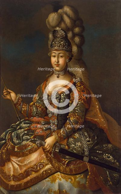 Portrait of Countess Anna Sheremetyeva in a ''Carousel'' Costume, 1776. Creator: Unknown.