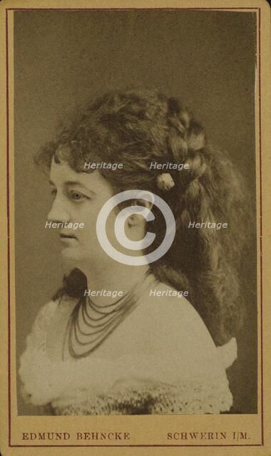 Portrait of Countess Adele Elisa von Bredow-Görne (1830-1885), 1875. Creator: Photo studio Edmund Behncke, Schwerin  .