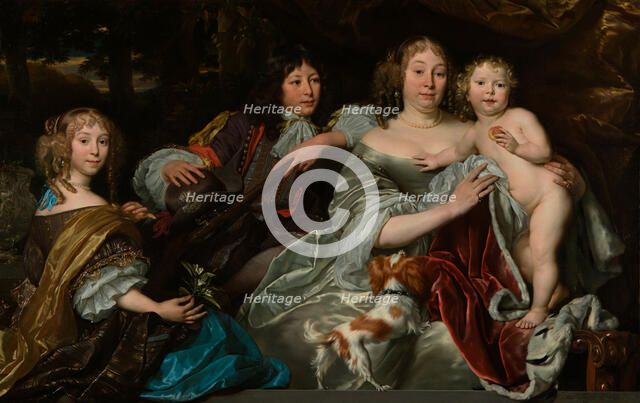 Portrait of Countess Albertine Agnes of Nassau (1634-1696) with her three children, 1668. Creator: Tempel, Abraham Lambert Jacobsz, van den (1622-1672).