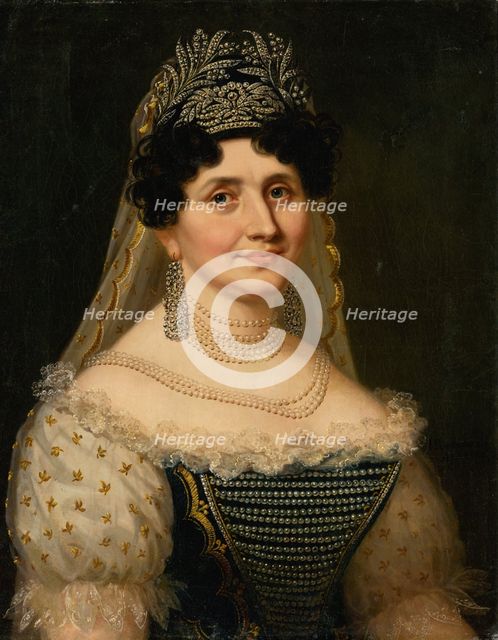 Portrait of Countess Barkóczy, 1820s. Creator: János Rombauer.