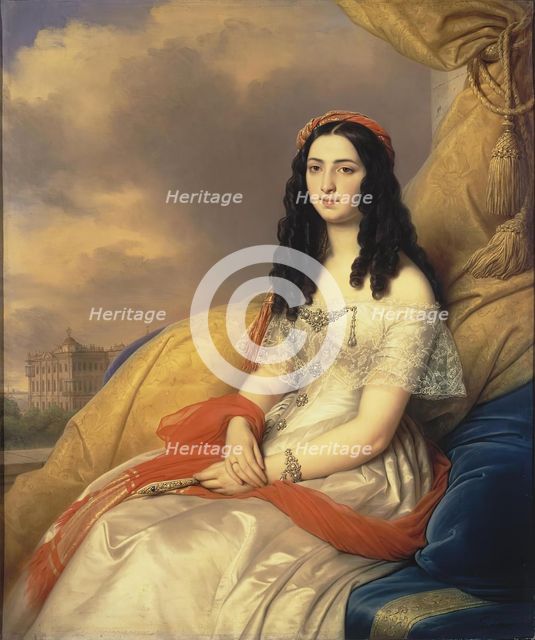 Portrait of Countess d'Ash, 1844. Creator: Charles Auguste Guillaume Steuben.